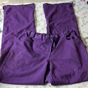 Greys Anatomy XS Elastic Tie Waist Purple Scrubs Uniform Pants
